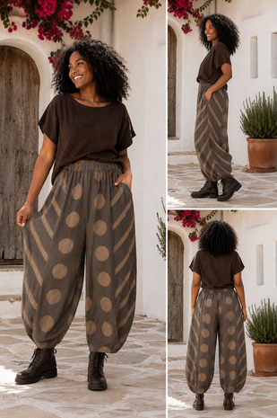 Jersey-Broek-Bruin-met-leuke-Printdetails