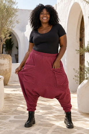 Curvy-Zouavebroek-rood
