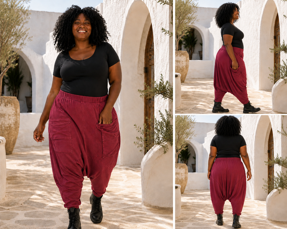 Curvy-Zouavebroek-rood