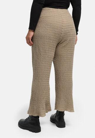 'Marella' broek &ndash; katoenmix, wijd taupe
