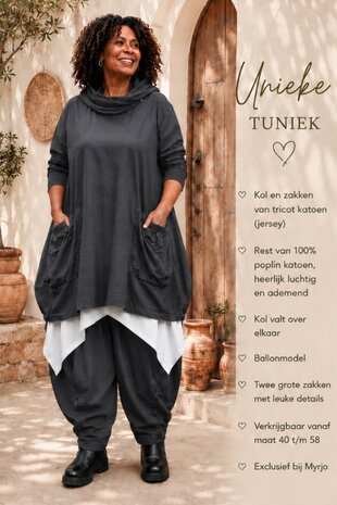 Grijs Eigentijdse Tuniek met Speelse Uitstraling 