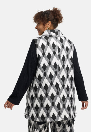 Larissa' Gilet - Grafisch Patroon, losse A-lijn