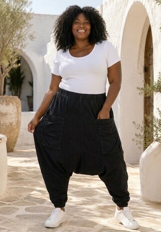 Curvy-Zouavebroek zwart