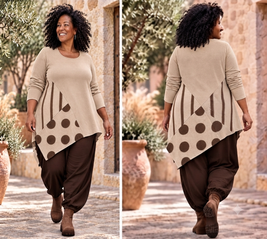 Speelse Stippen Tuniek Zand &ndash; Stoer, Comfortabel & Uniek jersey