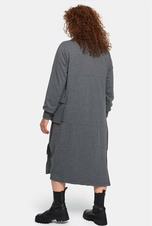 Individuele jersey jurk grijs