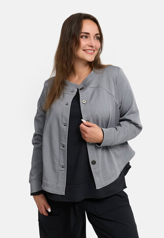 Blousejack Juline grijs denim stretch