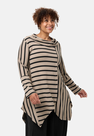 'Sienna'-tuniek - viscose-stretch, puntige zoom Beige 