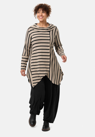 'Sienna'-tuniek - viscose-stretch, puntige zoom Beige 