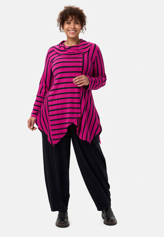 'Sienna'-tuniek - viscose-stretch, puntige zoom Pink