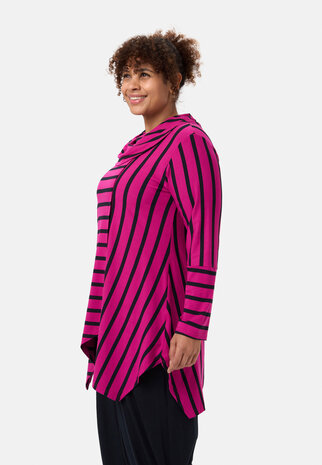 'Sienna'-tuniek - viscose-stretch, puntige zoom Pink