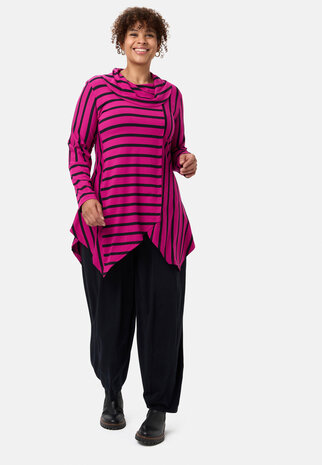 'Sienna'-tuniek - viscose-stretch, puntige zoom Pink