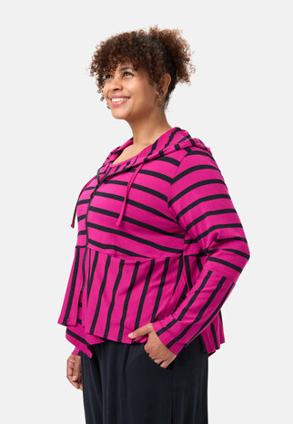 'Sienna' jacke /vest - viscose-stretch, streifenmix Pink