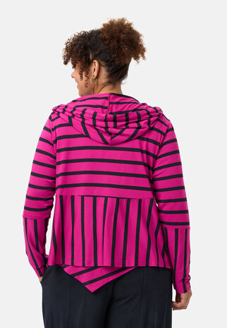 'Sienna' jacke /vest - viscose-stretch, streifenmix Pink