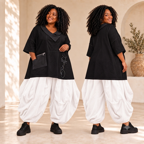 Stijlvolle Ballon Corduroy Broek Winterwit met Striksluiting