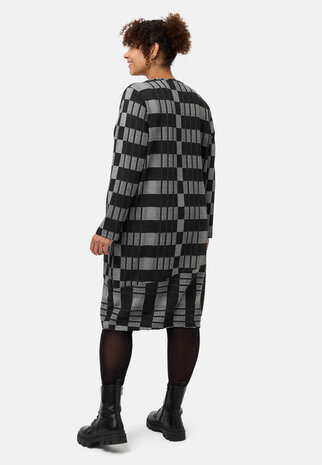 Jurk 'Karina' - V-hals en modern ruitpatroon