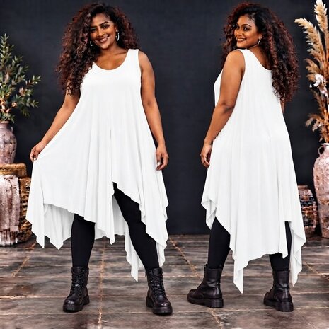 Tuniek asymmetrisch wit