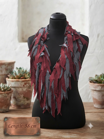 Myrjo ketting Handwerk Bordeaux / Grijs