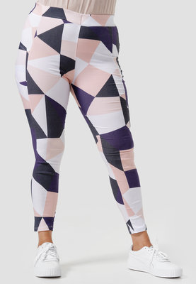 Legging, zalm/ grijs/ wit met zakken, Kekoo, rekbare tailleband, mooie pasvorm