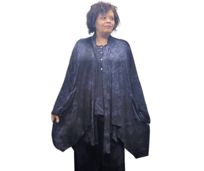 Vest, zwart ThomB batik