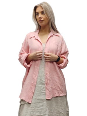 Roze ruime blouse
