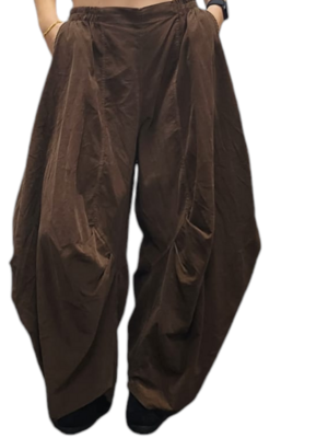 Ruime ballonbroek  bruin corduroy