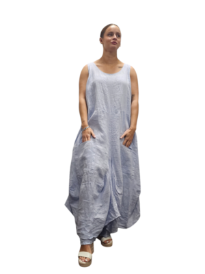 Mouwloze ballonjurk licht blauw
