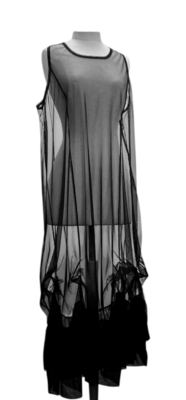 Jurk voile zwart met ophaaltjes