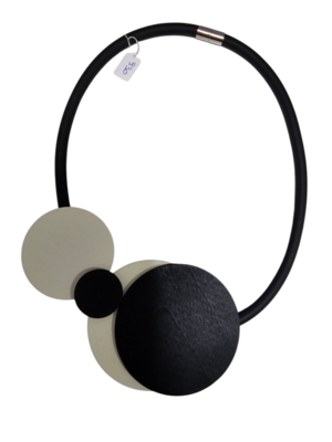 Rubberen ketting zwart/offwhite