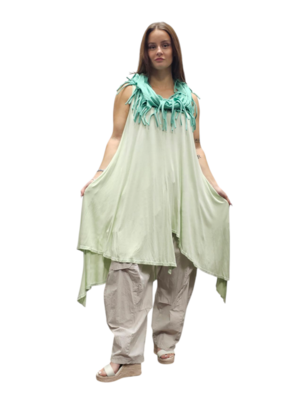 Tuniek mintgroen asymmetrisch