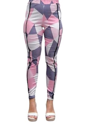 Legging roze/wit/grijs legging zakken, Kekoo