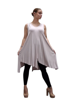 Tuniek poederroze asymmetrisch