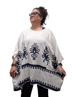 Wijde tuniek La Bass zand print