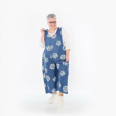 Denim Jumpsuit Zahra Flowers