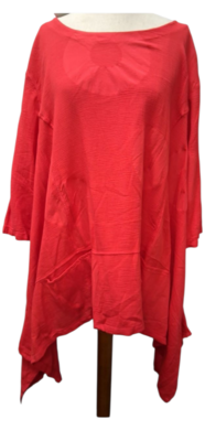 Shirt rood  A-lijn 100% cotton