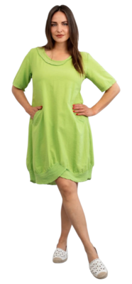 Kekoo jurk 'Lino' appelgroen