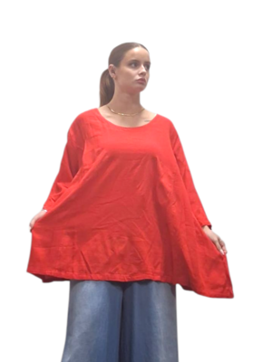Shirt-rood-A-lijn-100-cotton