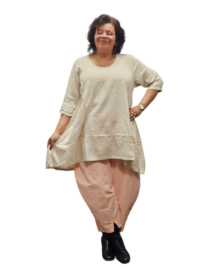 lange tuniek beige100% katoen