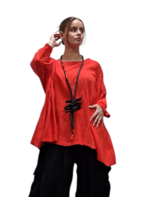 Shirt-rood-A-lijn-100-cotton
