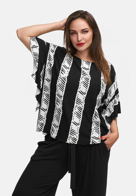 Casual tuniek met vleermuismouwen 'Sovana' zwart