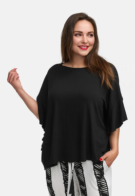 Luchtig shirt met vleermuismouwen 'Sovana' zwart