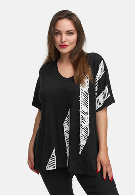 Tuniek A-lijn van lichte viscose stretch 'Sovana' zwart