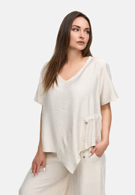 Kekoo asymmetrische tuniek Ibiza champagne