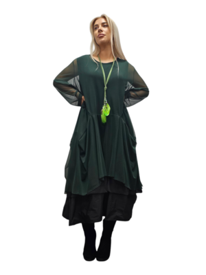 Tuniek/jurk tule donker groen