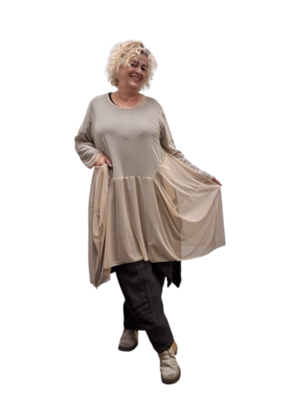 Tuniek/jurk tule zand