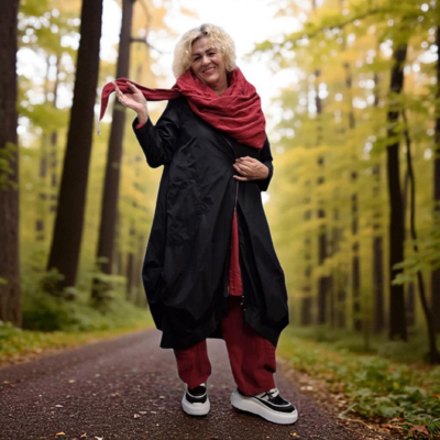 Omslagdoek grote sjaal rood mousseline  stof