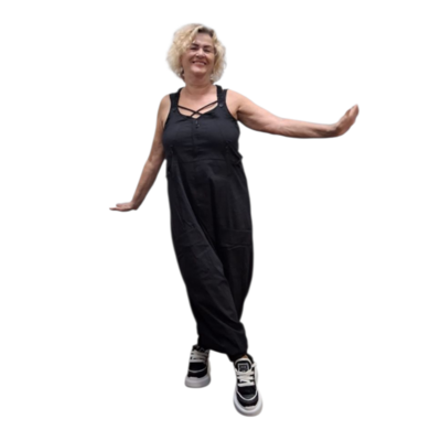 Kekoo tuinbroek 'Isara' zwart stretch