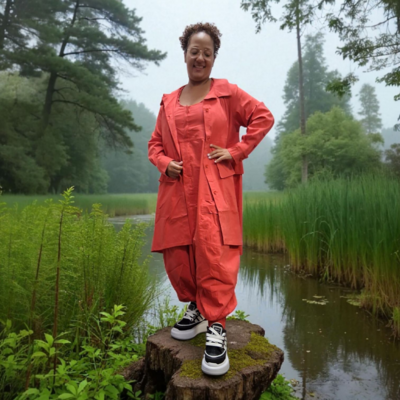 Kekoo parkablouse  'Isara' rood stretch