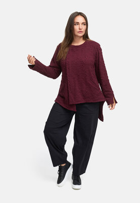 Jas asymmetrisch met rits 'Floréa' rood