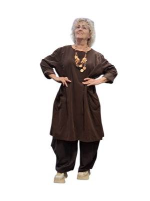 Jurk / lange tuniek bruin corduroy
