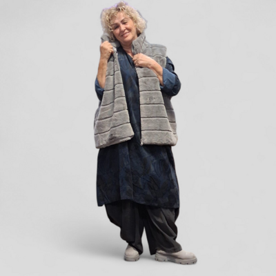 Leuke bodywarmer lichtgrijs